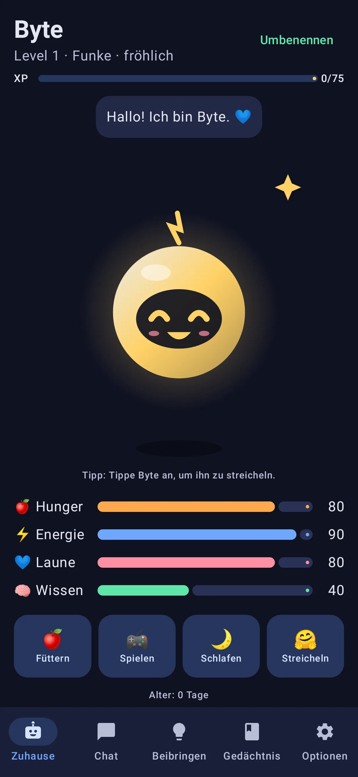 KI Byte Startbildschirm